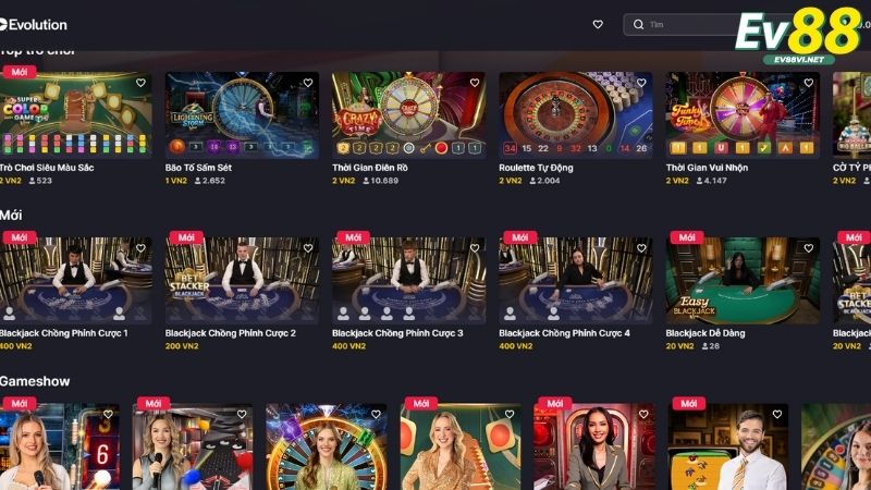 Điểm danh các siêu phẩm nổi bật có tại Casino EV88