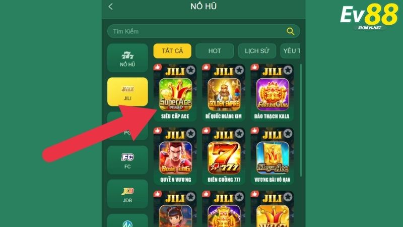 Giới thiệu về game Siêu Cấp ACE EV88