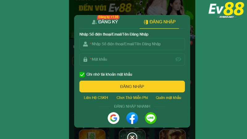 Hướng dẫn đăng nhập EV88 dành cho Newbie