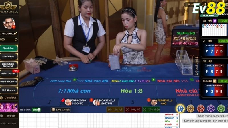 Những ưu điểm tuyệt vời game Baccarat EV88