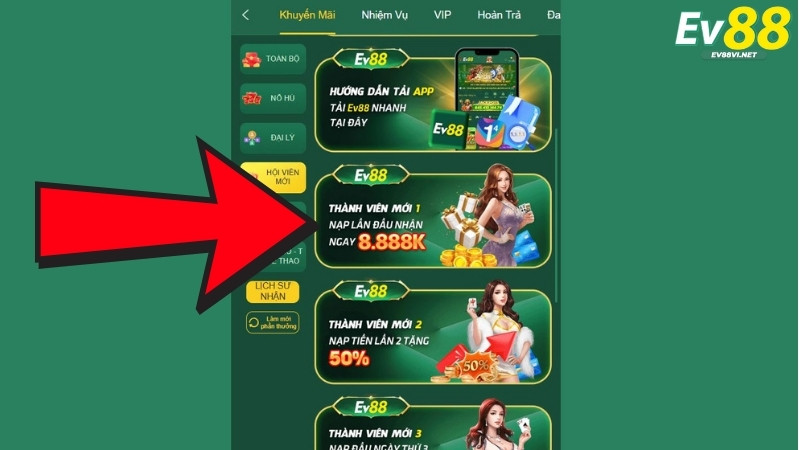 Tổng quan về ưu đãi nạp lần đầu EV88